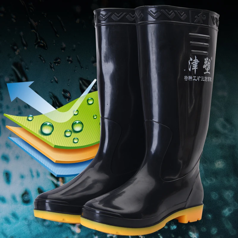 PVC Gum Boots Waterproof Rubber Gum Boots Factory Farming Fishing Lightweight Wellington Rain Boots Men