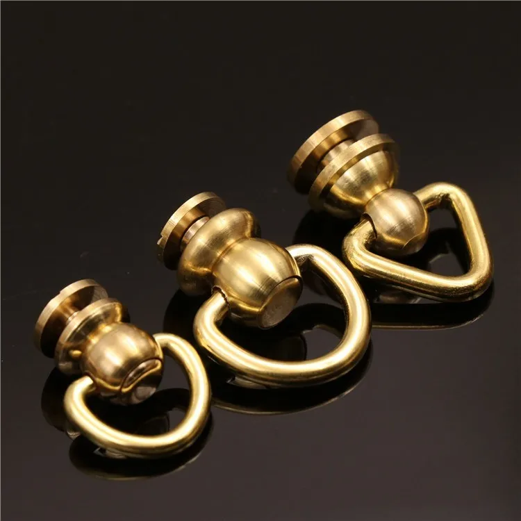Solid Brass Rivet Buckles Decorative Round Head Button Studs for Leather Bag Snap Head Hook Connector Buckle