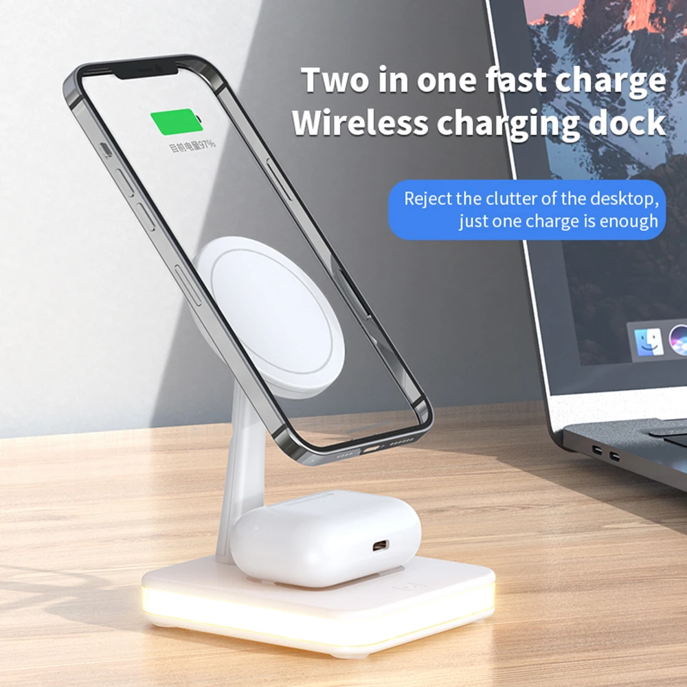 Round Shape Qi 15w automatic Fast Magnetic Wireless Charger For Smart