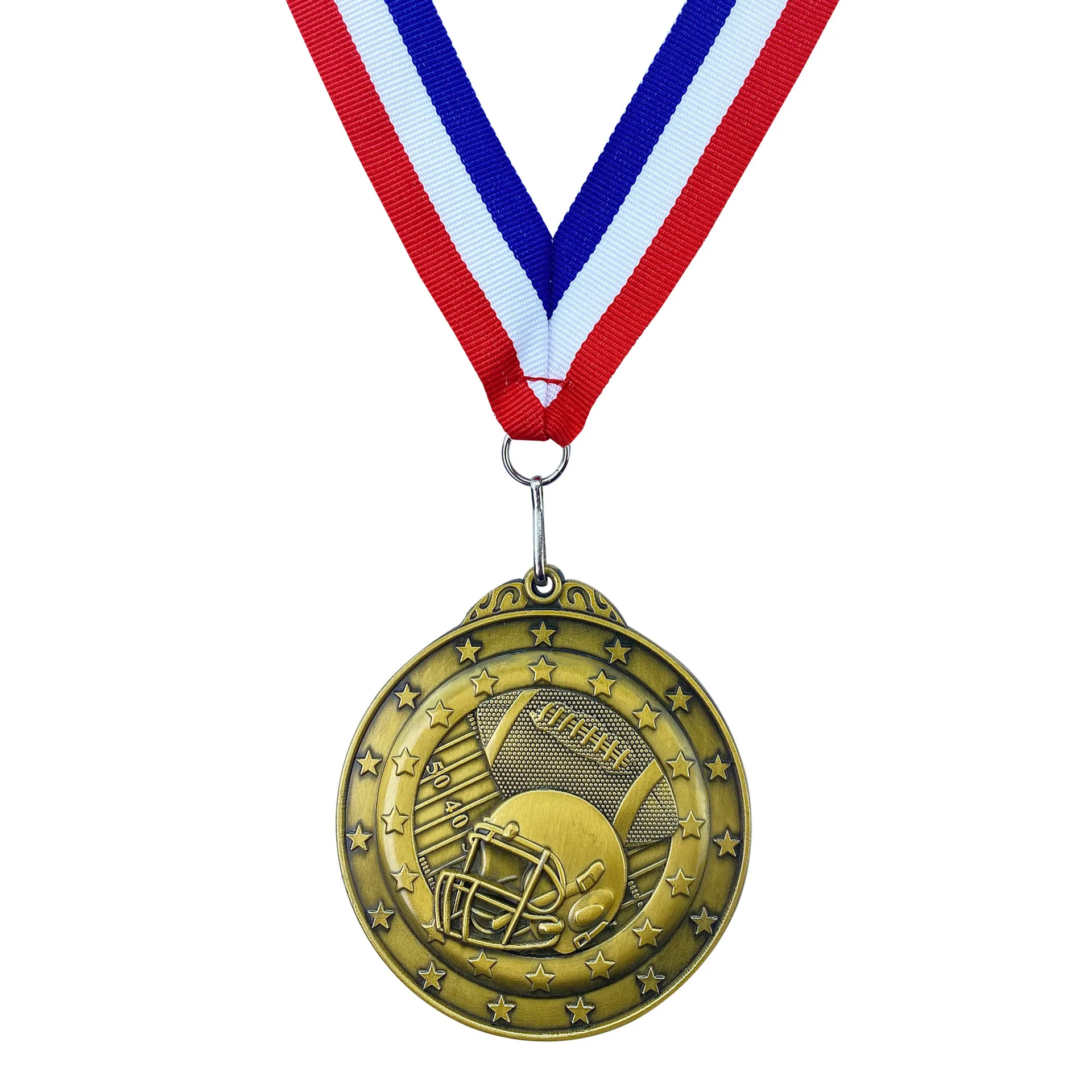 Custom rugby Race Medalls Ribbon Blank Gold Metal Sport Award Trophy Medal