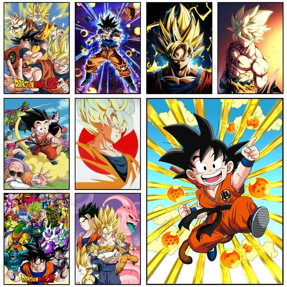 Anime Figures Framed Canvas Wall Art Poster Good Quality Prints Kids Room Home Cafe Decor Aesthetic Art Wall Painting