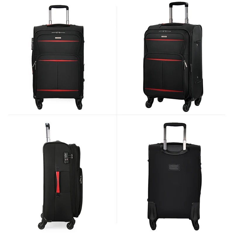 Hanke durable waterproof Oxford cloth 4 spinner 360 degree wheels luggage case soft nylon suitcase