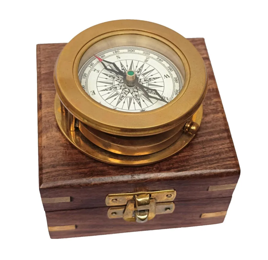 Rustic Creative Nautical Collectible Retro Style Compass Decorative Gift Box