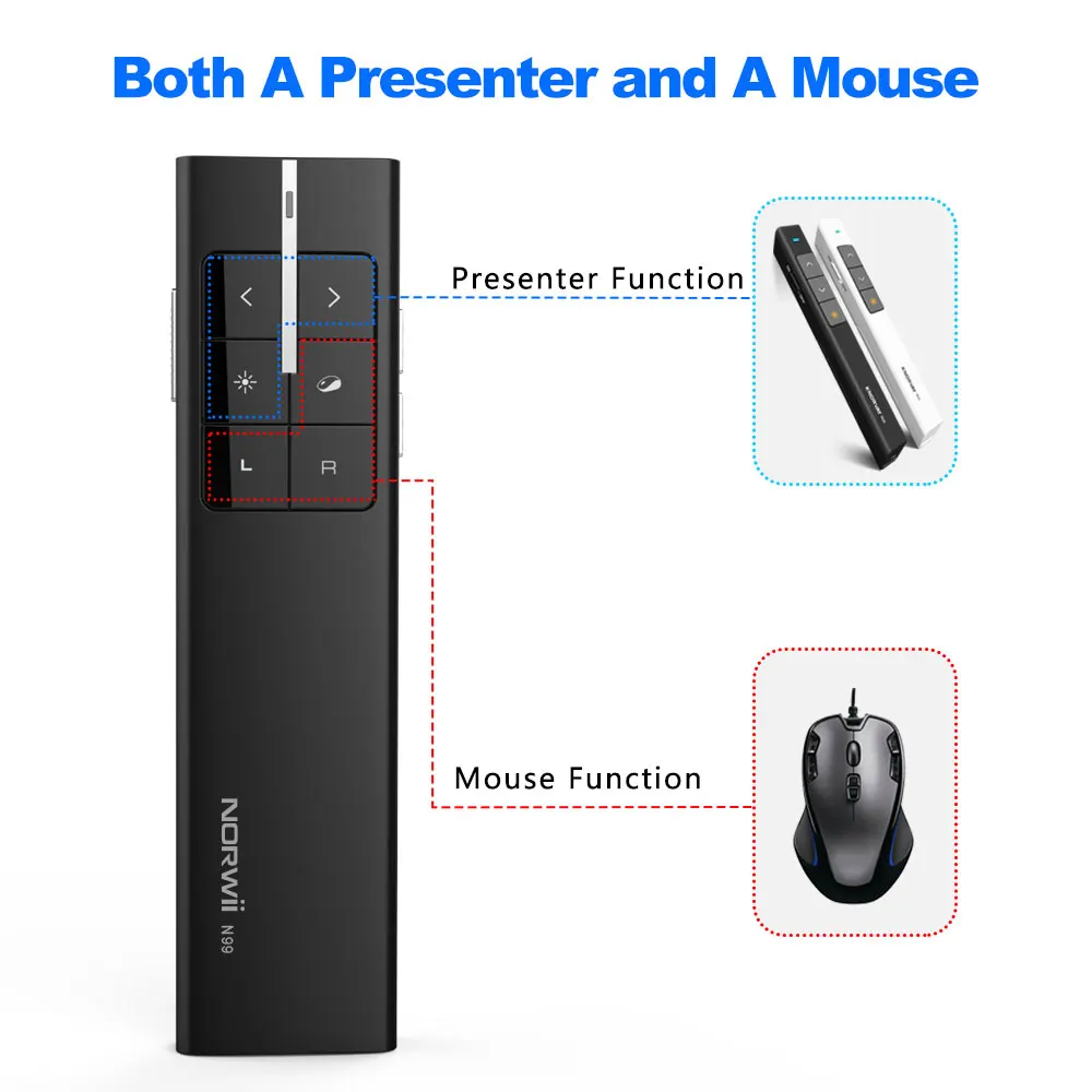 N99 Powerpoint Wireless Presentation Red Laser Pointer for PPT Presentation Wireless Presenter