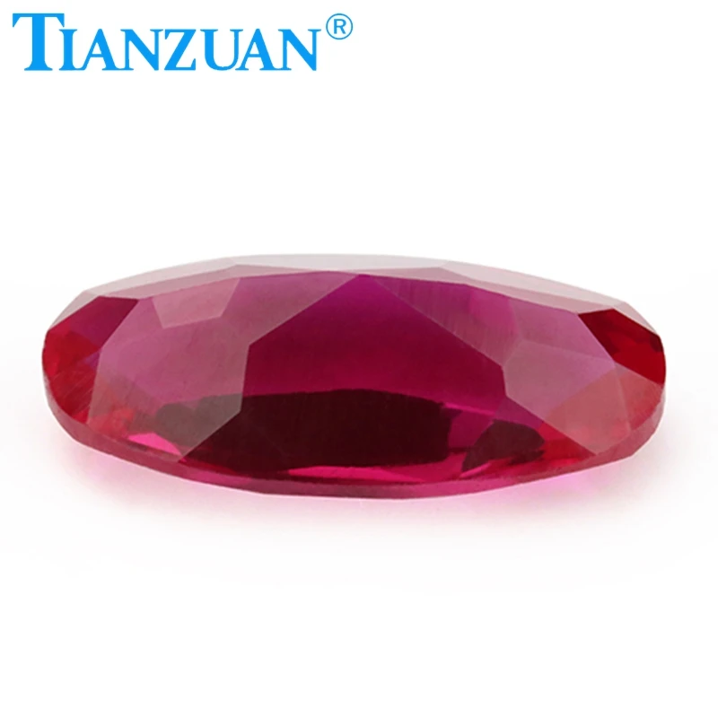 wuzhou hot deal synthetic red ruby loose Gemstone ruby 5# corundum stone oval shape natural cutting