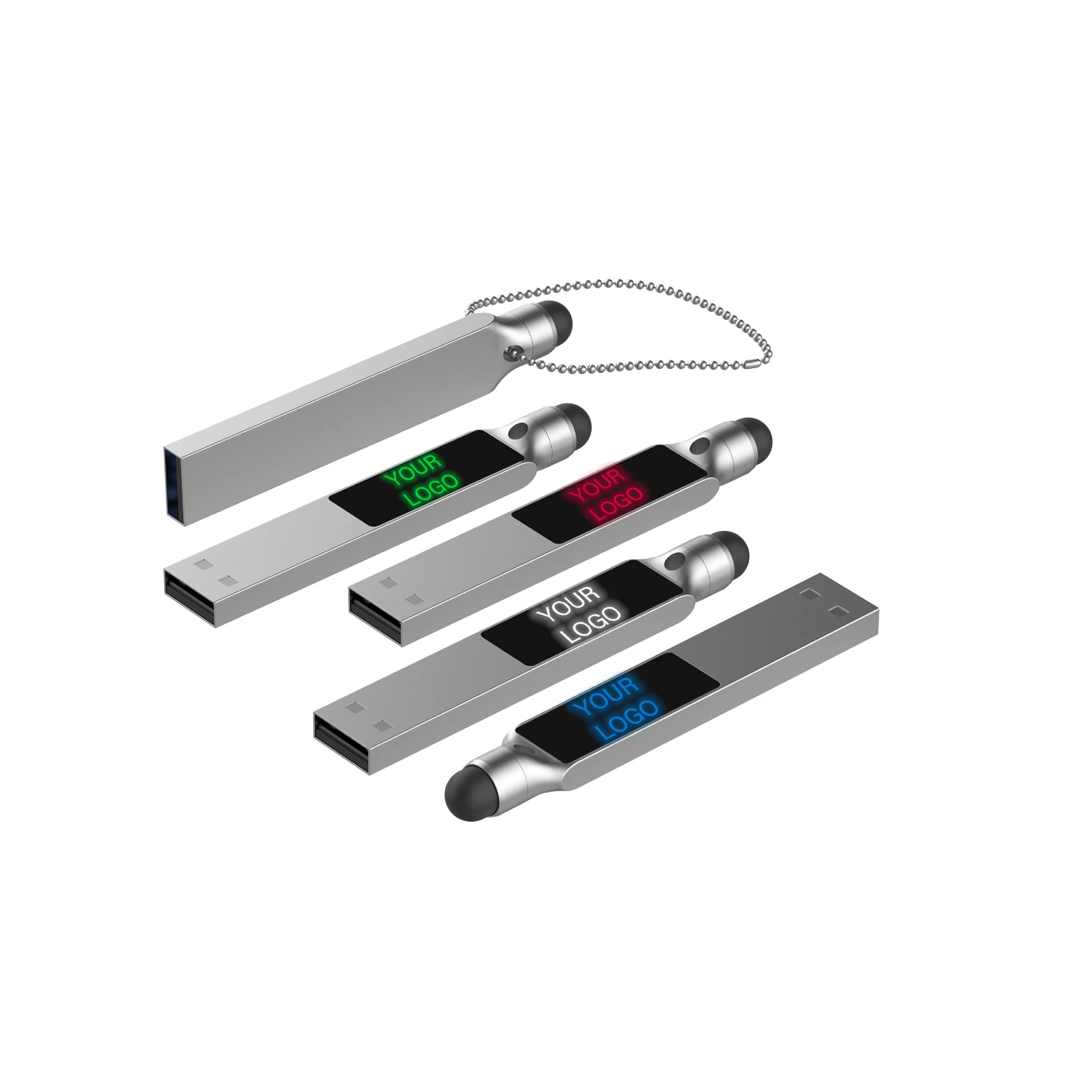 Consumer Electronics Promotional Gift Ideas Silver Usb Flash Drive Custom Logo Led Screen Display High Speed Top A Grade Chip