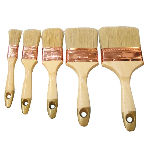 Copper Plated Ferrule Vanished Painting Brush Wood Handle