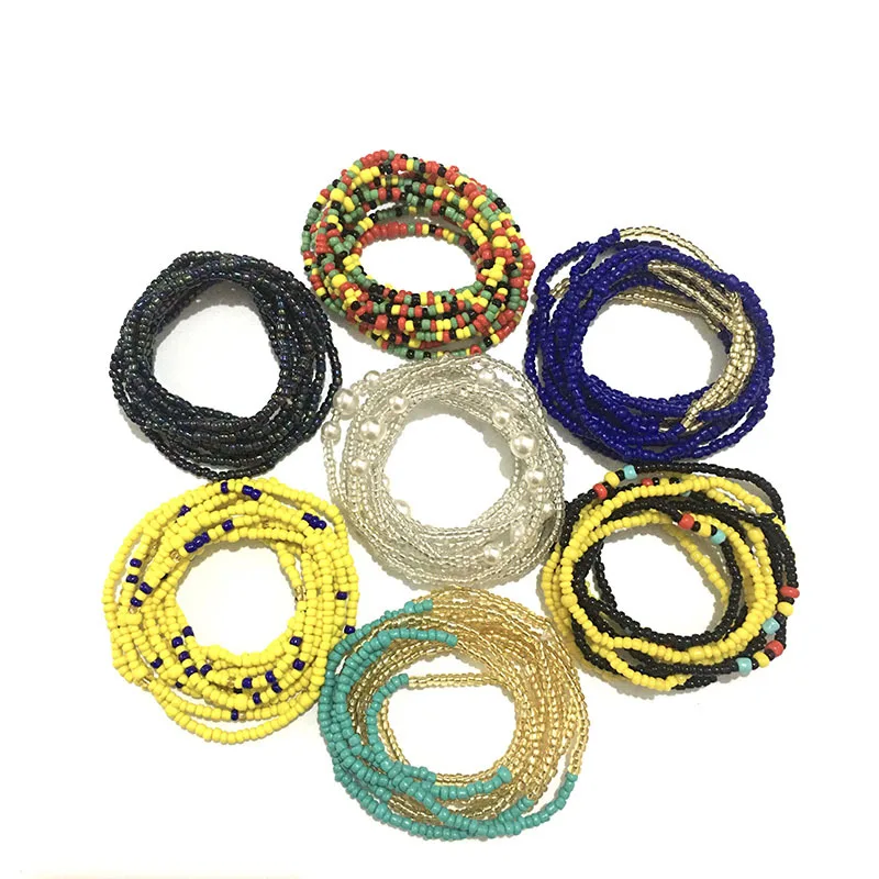 
African Ghana Cotton String Tie Adjustable Sexy Plus Size On Body Belly Chain Waist Beads Ladies Woman Jewelry For Party 