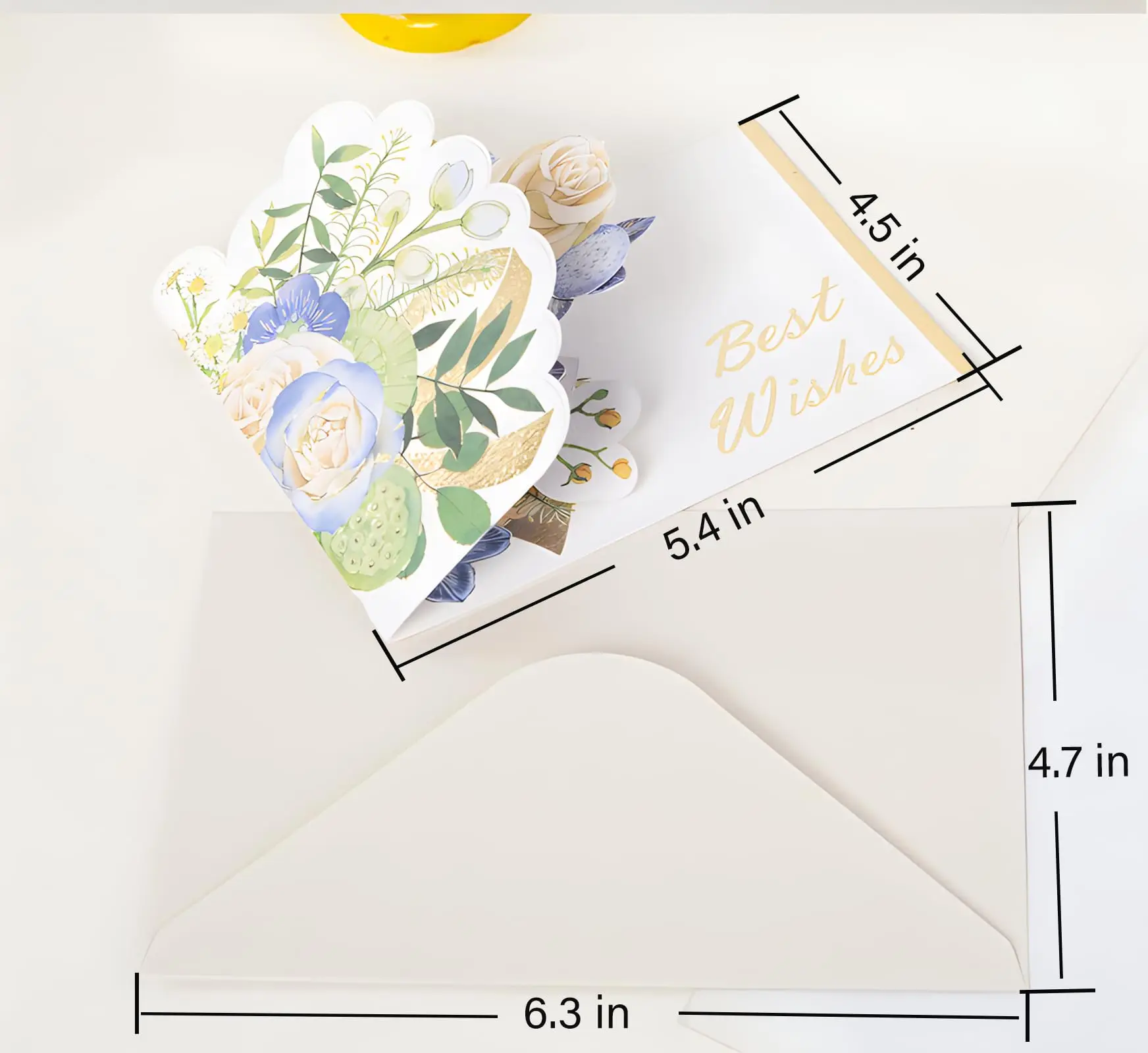 3D Greeting Card 4 packs Pop Up Paper Flower Card with Envelope Gifts for Birthday