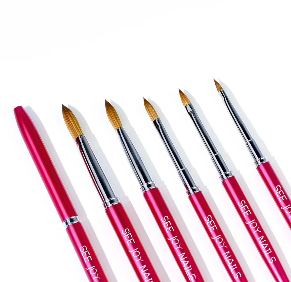 Цветная и логотип на заказ, колонковая Кисть для ногтей, красота, личный уход, набор для ногтей, кисть для дизайна ногтей, акриловая кисть для ногтей