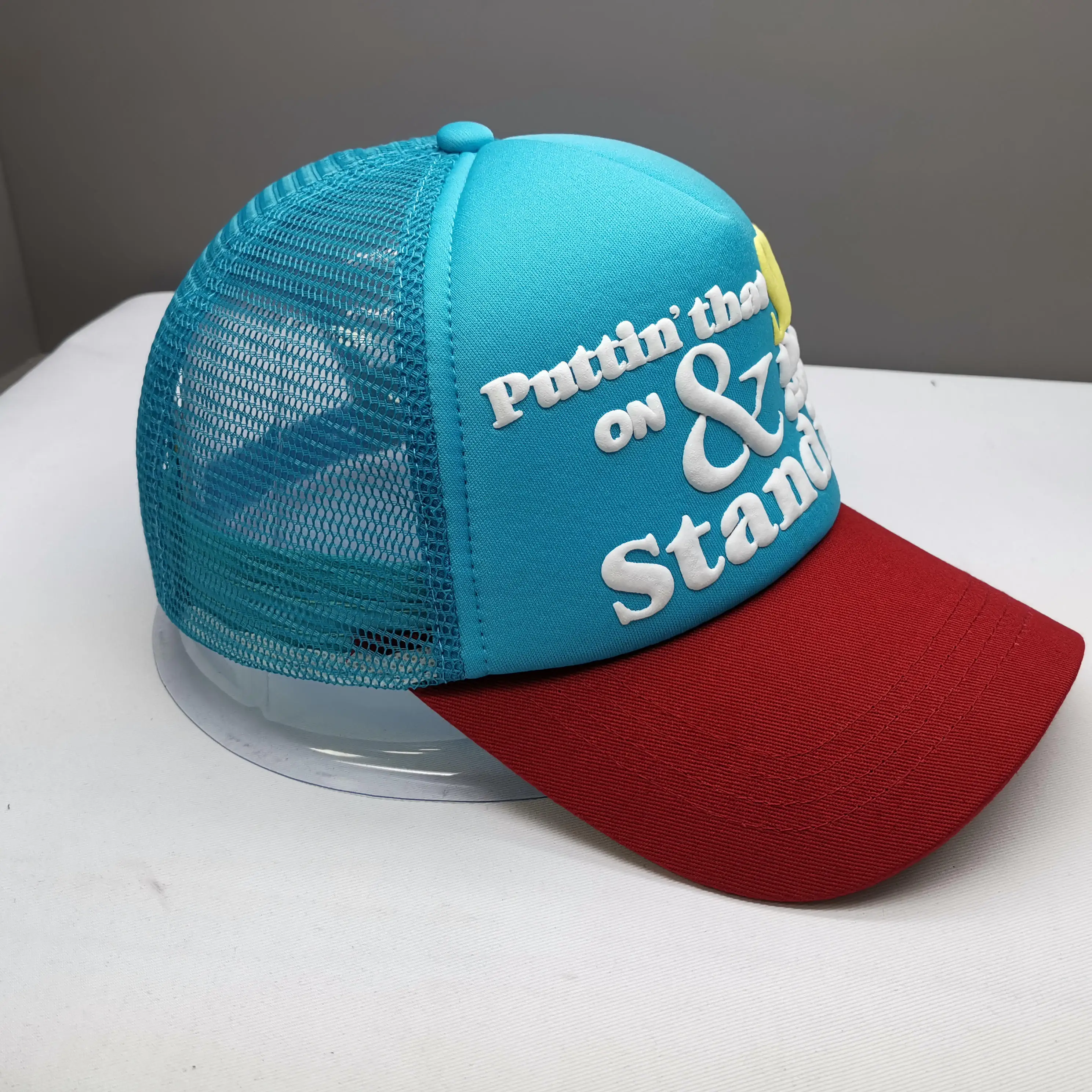 Printed Logo Custom Foam Truck Mesh Cap 3d Puff Print Trucker