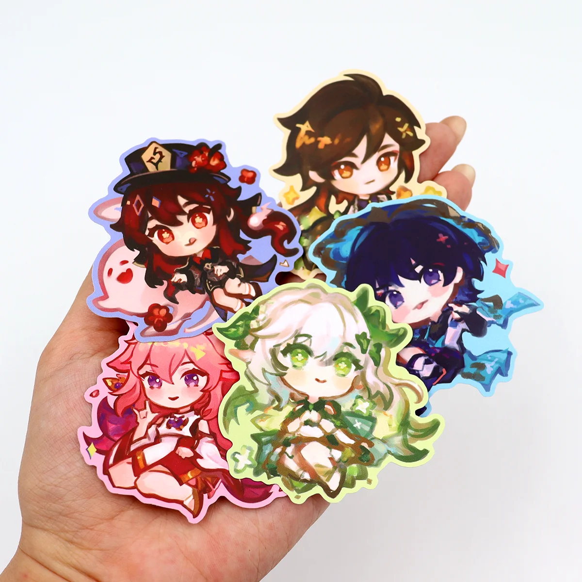 UV Decal Stickers Custom Glossy Die Cut UV Hologramphic Transparent Kawaii Stickers Sheet Anime Label Die Cut Stickers