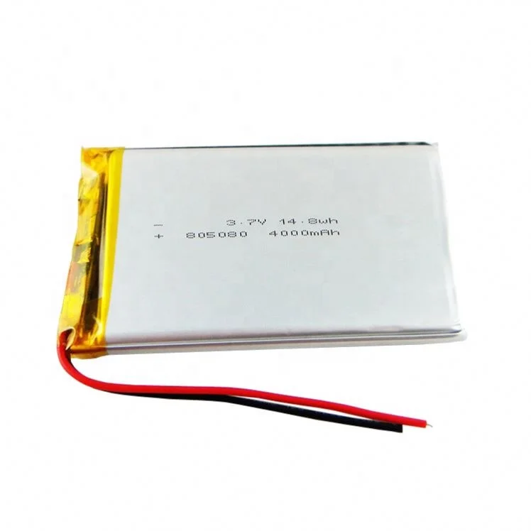 High Capacity 805080 3.7V 4000Mah Lipo Lithium Polymer Battery