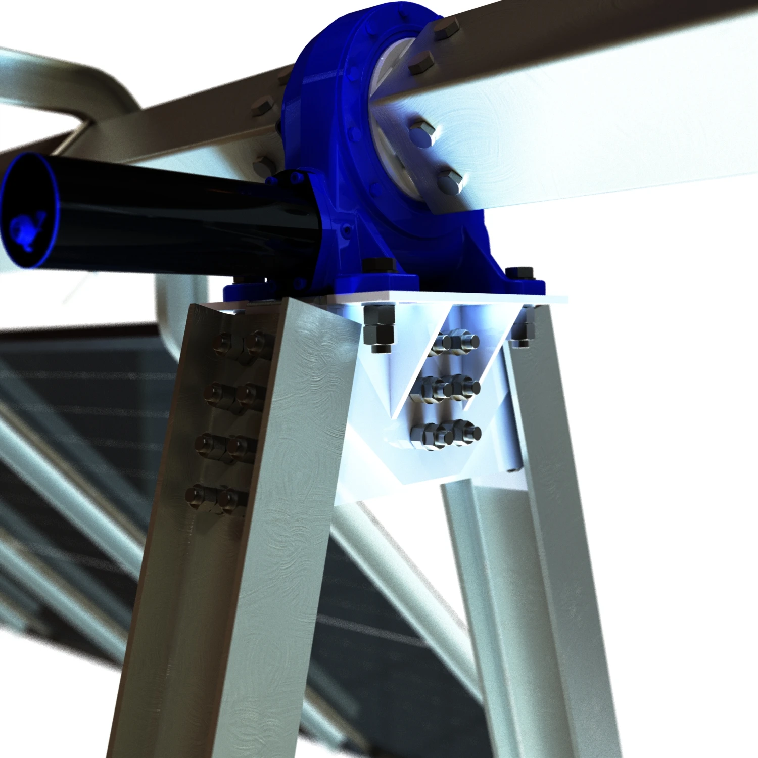 New Self-Balancing Single Axis Solar Tracking/Solar Tracker With A Type Strut By Earth Anchor, Slewing Drive Suit Bifacial PV