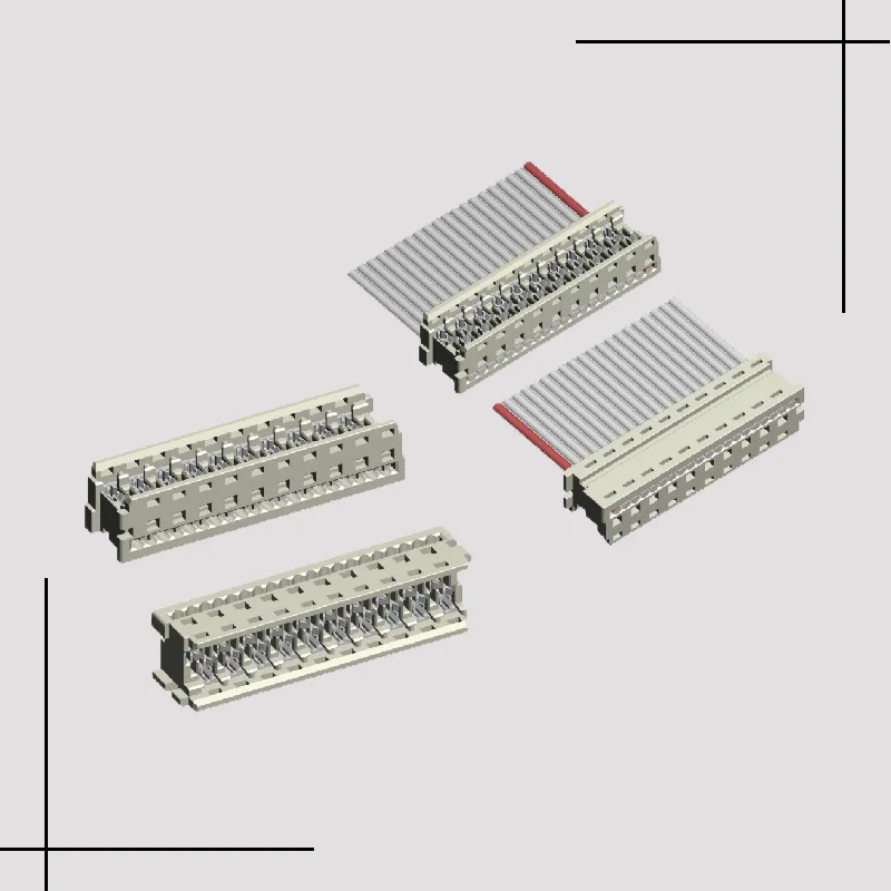 Picoflex 1.27mm pitch 4pin 8pin 10pin housing flat cable 2651 28AWG