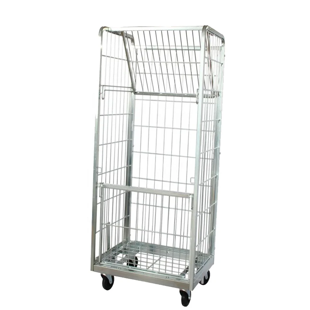 Rolling cage warehouse storage container  500KG mobile cage