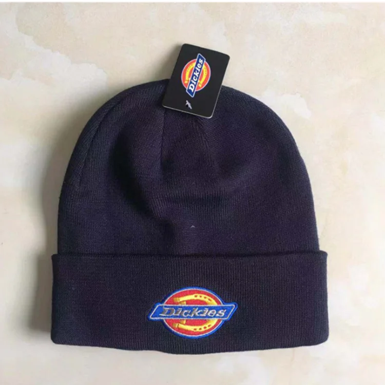 Customizable Embroidery Logo Bennie Woolen Cap Women Knitted Warm Winter Hats