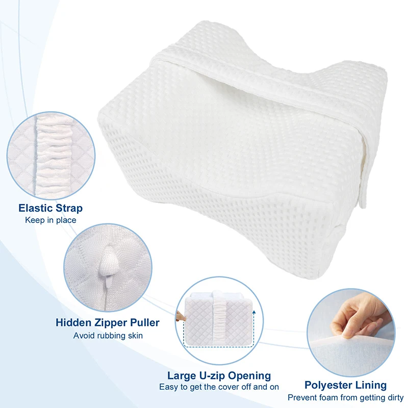Wholesale adjustable memory foam orthopedic knee rest pillow between the legs with strap