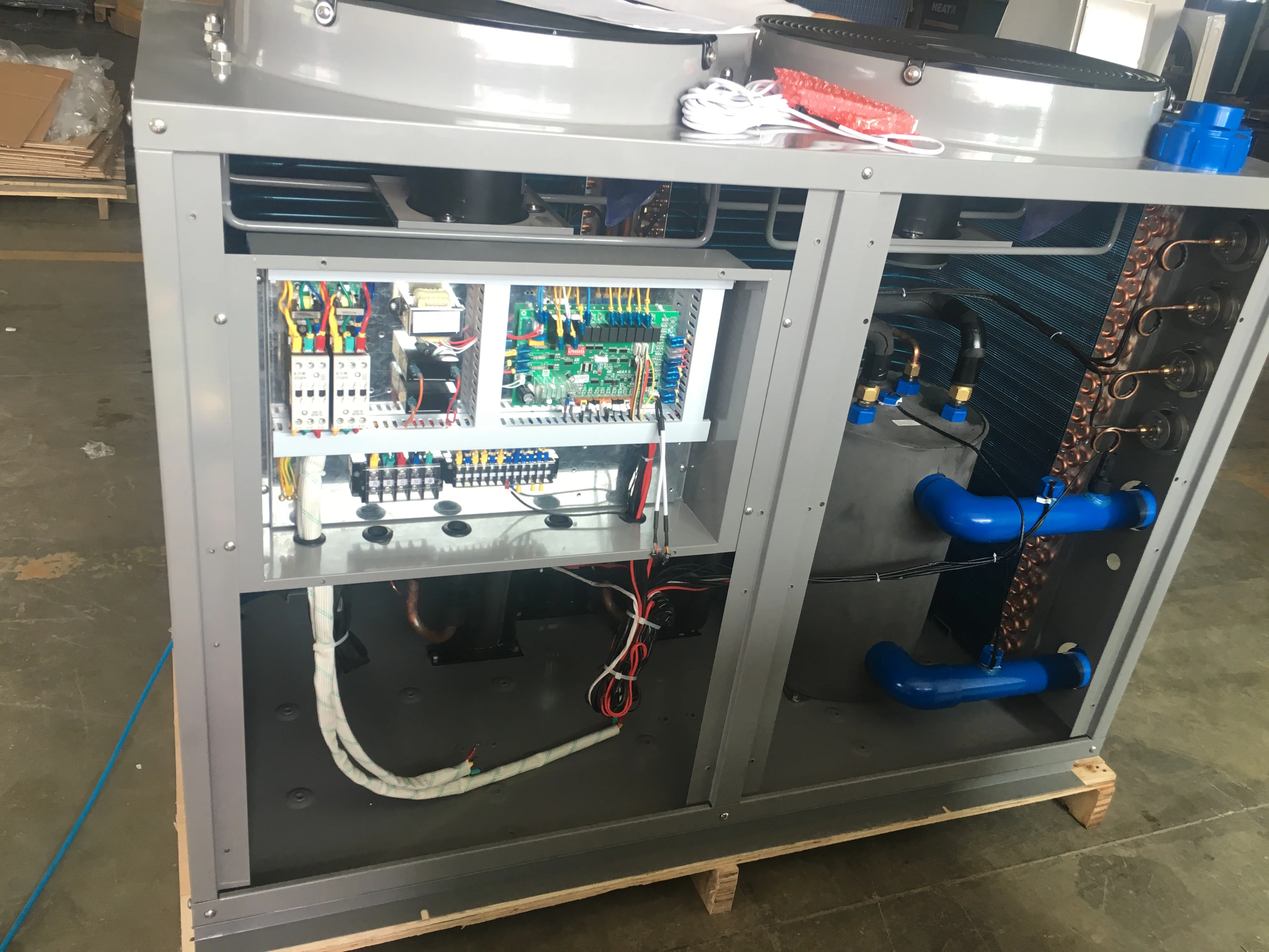 Galvanized Steel / Stainless 60KW Air to Water Heatpump for Swimming Pool with High COP