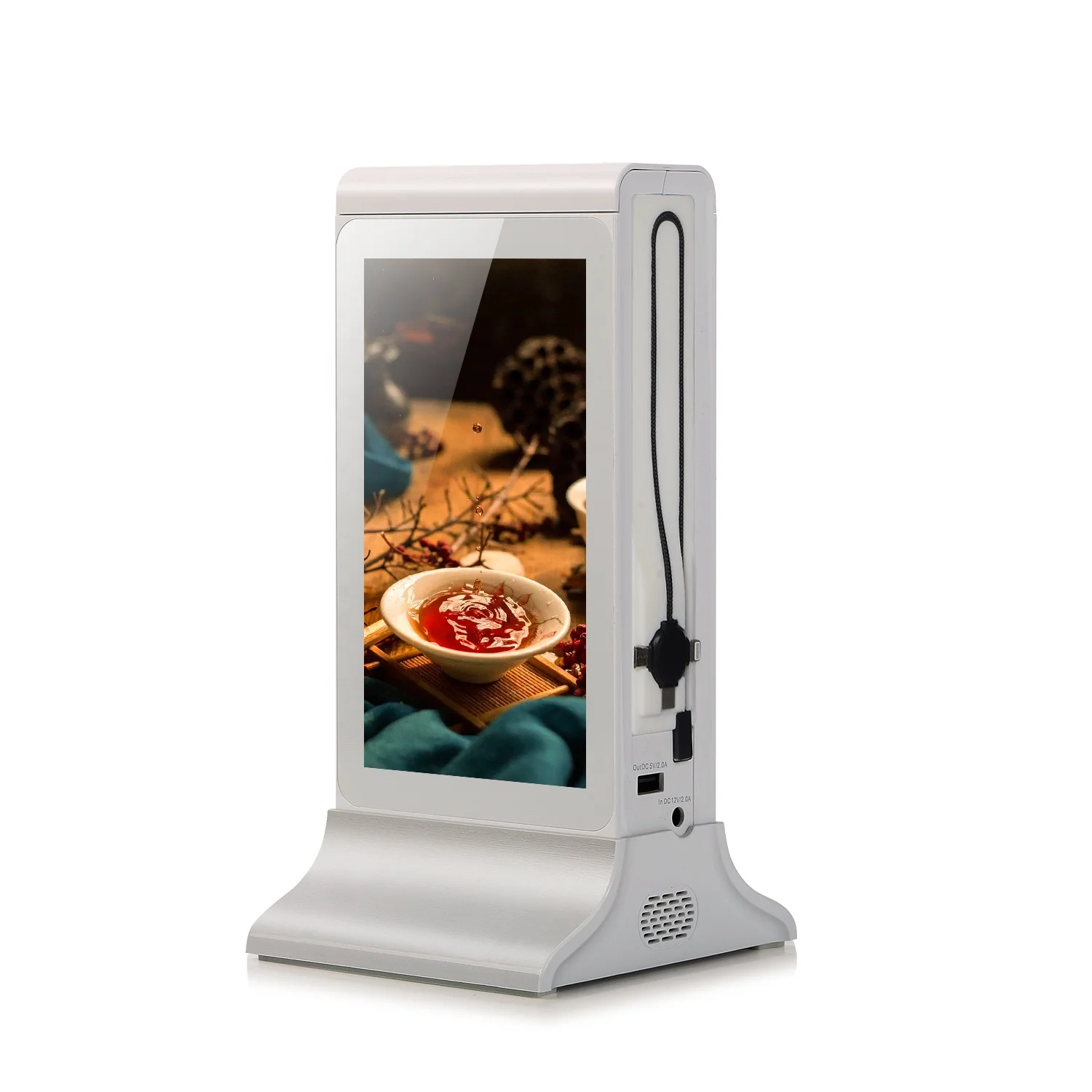 android wifi portable digital restaurant menu tabletop advertising display table player