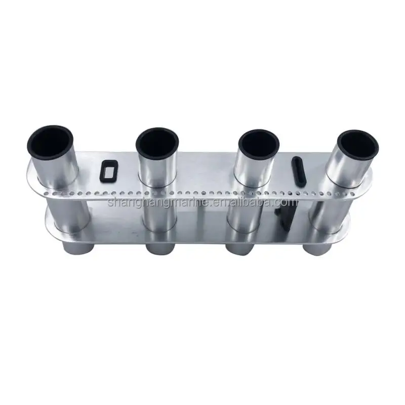 Boat Aluminium Fishing Pod Marine Flush Mount 4 Tubes Rack Rod Holder