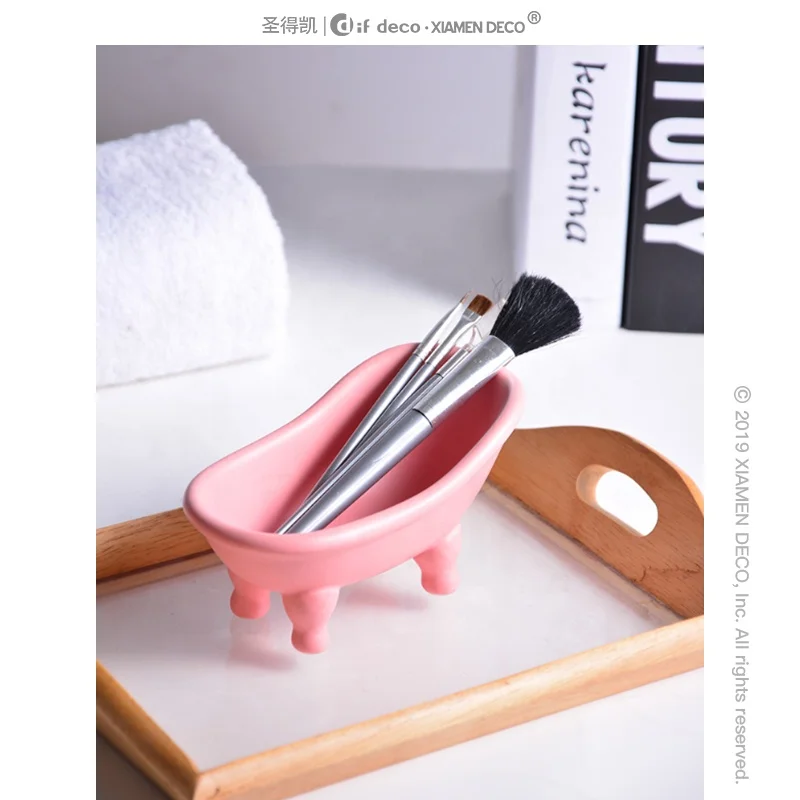 Vintage eco mini bathtub shaped ceramic unique handmade decorative bar soap dish large tray soap box