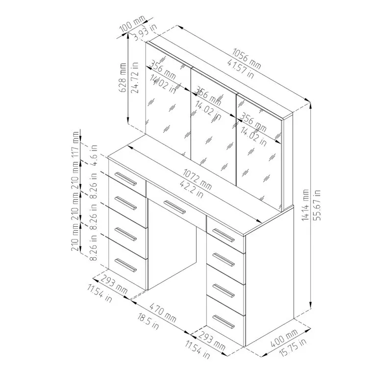 Cheap Price Guaranteed Quality Professional Anti-Fog Mirror Wooden Dressing Table