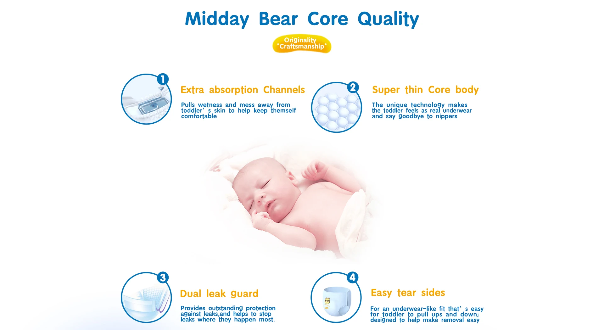 Midday Bear Factory Baby Diapers Shipping Cheap Prices Pull Up Pants Baies Underwear Wholesale