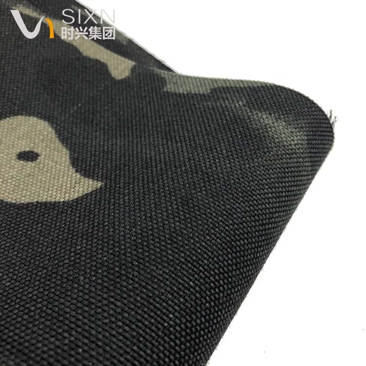 Фабричная нейлоновая 1050D cordura oxford 320gsm Водонепроницаемая полиуретановая ткань с покрытием военный мультикам черный дизайн
