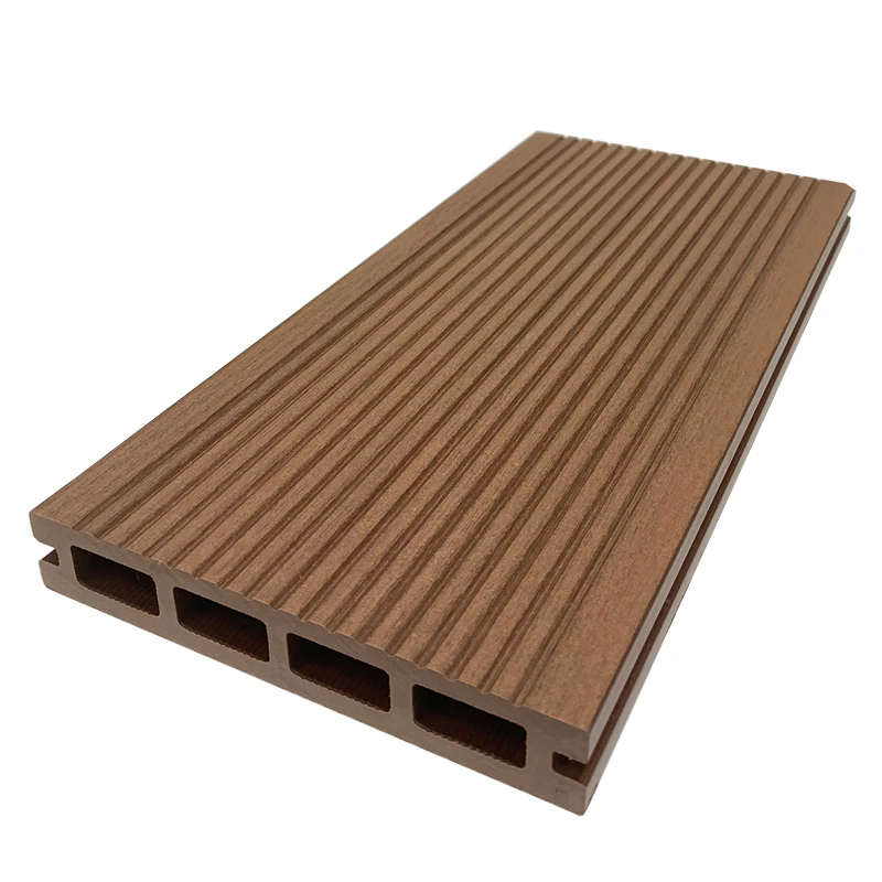 Synthetic teak wood plastic composite decking board