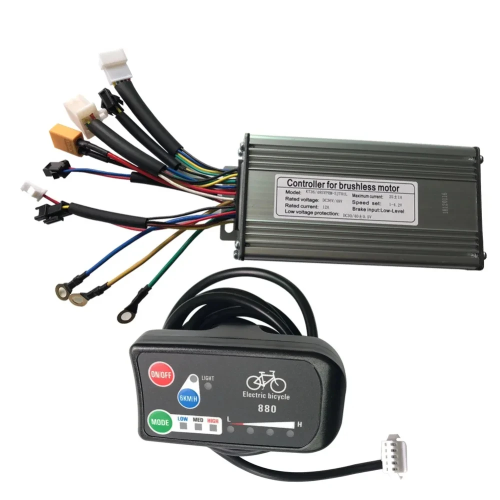 36V 48V 500W 25A Electric Bicycle Brushless 9 Mosfet Sine Wave Controller with KT LCD3 LCD8 Display