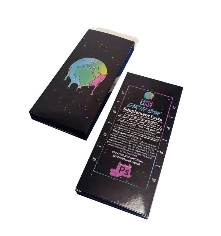 Роскошная упаковочная коробка из бумаги с принтом магических грибов и шоколада на заказ