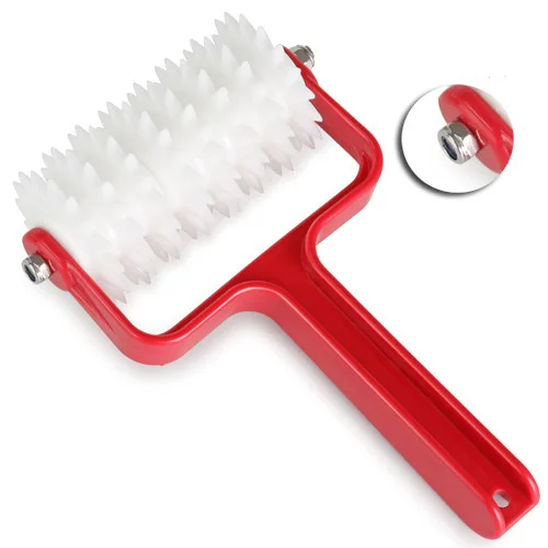 New Hole Puncher Cutter Pastry Lattice Stainless Steel Dough Docker Plastic Pizza Needle Roller Wheel