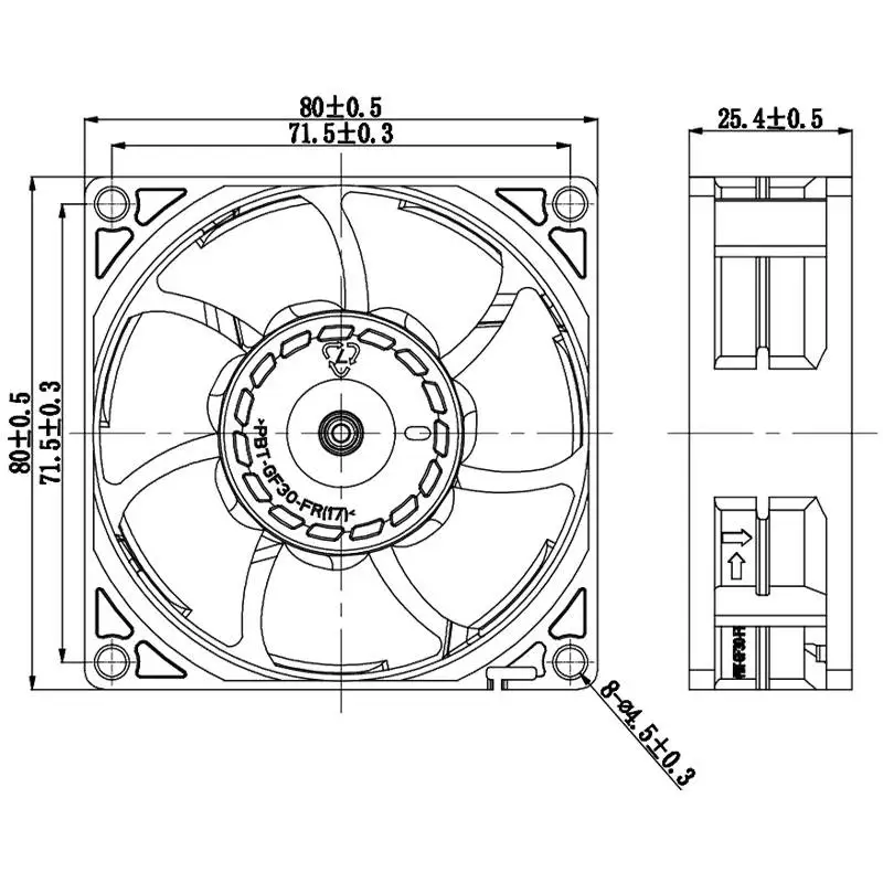 12V DC Brushless  Foxconn fans Customized  PWM Control Fan 80x80x25mm cooling fans
