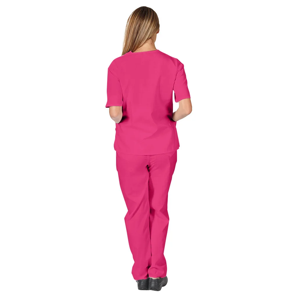 Custom Fashion Workwear Clothing Anti Wrinkle Water Resist Soft Fabric Nurse Scrubs Suit Hospital Uniform Medical Scrubs