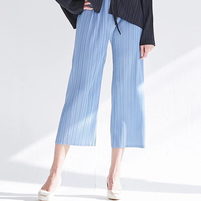 
woman clothes 2021 trending plus size pants women clothing summer Pleated Long Trousers 