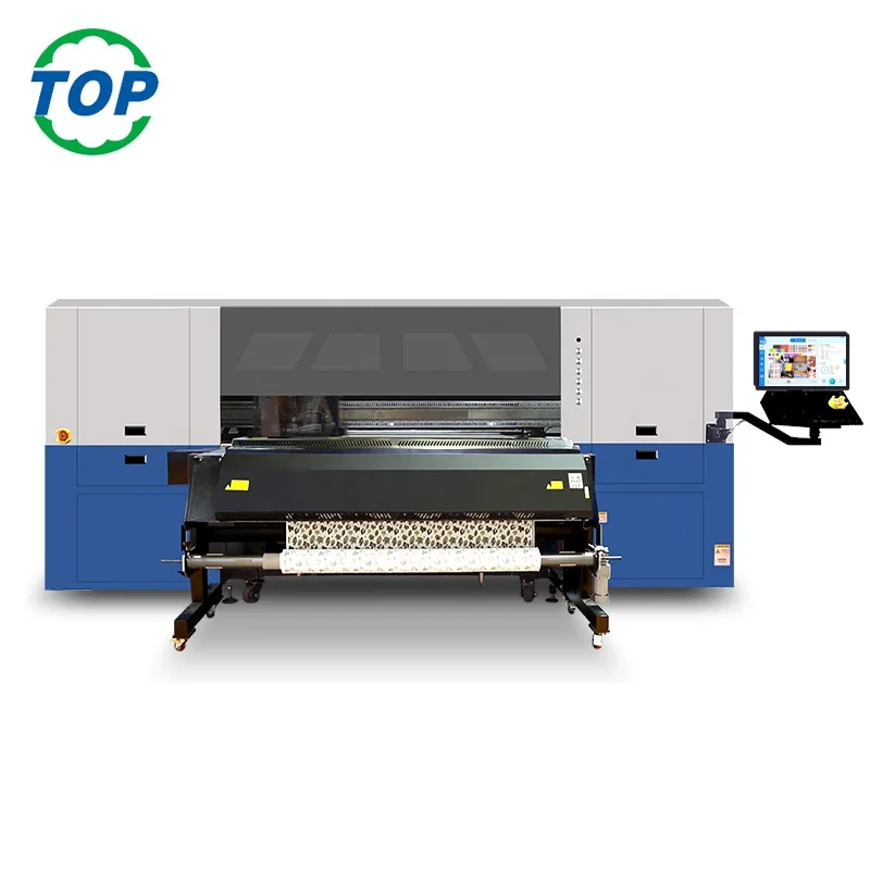 8 heads Roll to Roll Cotton Fabric Direct pigment Printing Garment digital Textile Belt printing machine