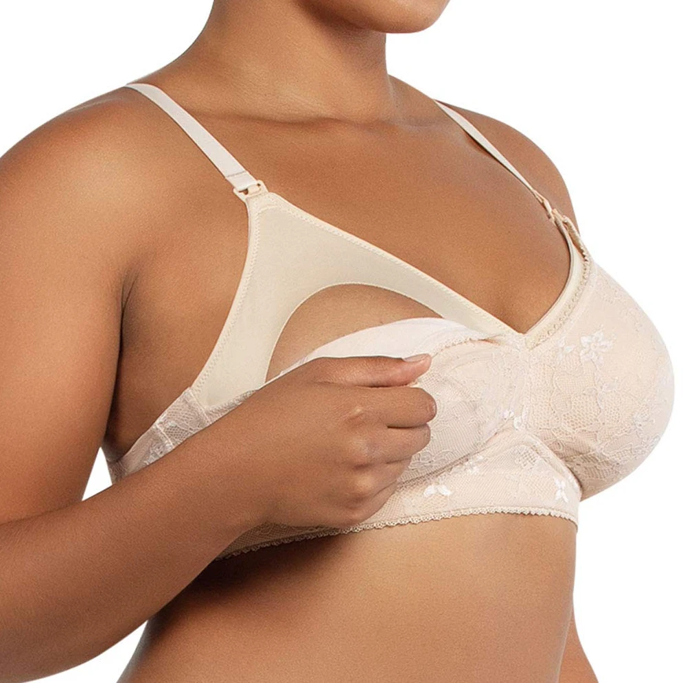 Ladymate ODM/OEM sujetador de encaje de maternidad Women Full Figure Nursing Wire Free lace bra plus size bra Maternity Bra