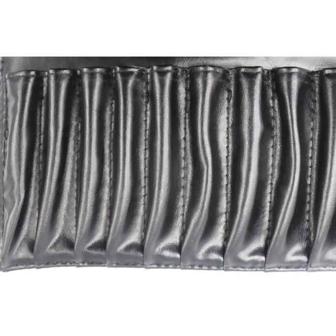 customized logo size new design luxury makeup brush roll bag diamond pattern PU leather make up brush bag  for women female