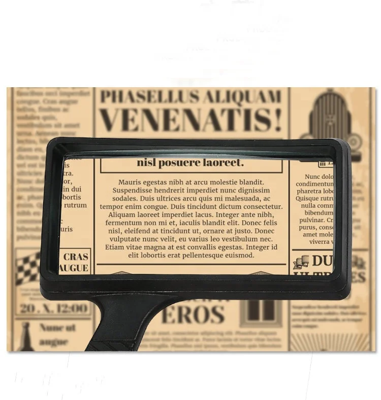 Custom oem china MG84026 square lens magnifying glass high quality handheld magnifier