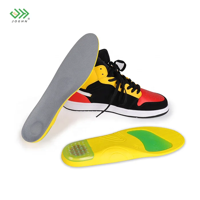 JOGHN OEM/ODM Custom Logo pu Sports Insole Arch Support Running Shoe Insert Pad Deodorant Shock Absorption Insole