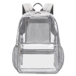 Custom High Quality Transparent School Backpack Women Men Travel Backpack Bag PVC TPU Backpack Kids Clear Bag Stadium Approved