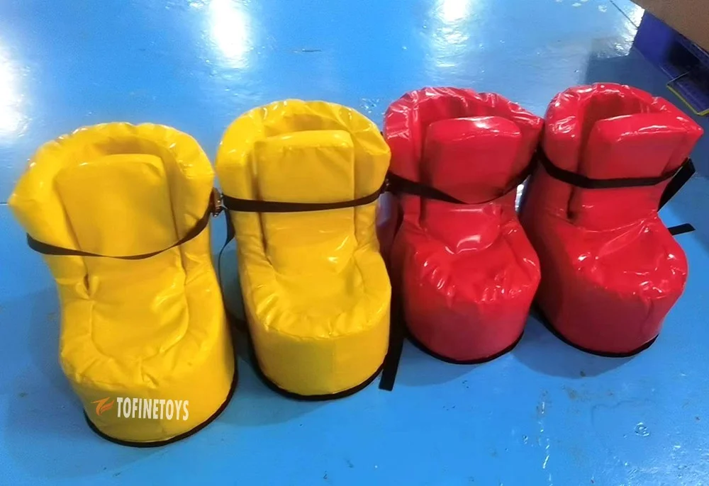 Team Building games Giant Inflatable PVC Soccer Shoes sponge big football shoes for sale