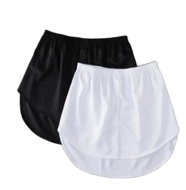 Adjustable Layering Top Lower Sweep Skirt Half-Length Splitting Mini Skirt Hemline Shirt Extender Women