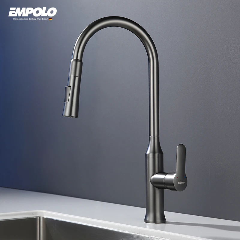 High Style Single Level Brass Sink Faucet cUPC Pull Down Sprayer 360 Flexible Kitchen Faucet For Sale