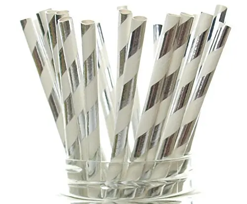 
Environmental protection disposable drinking straw gold and silver colored paper straw 