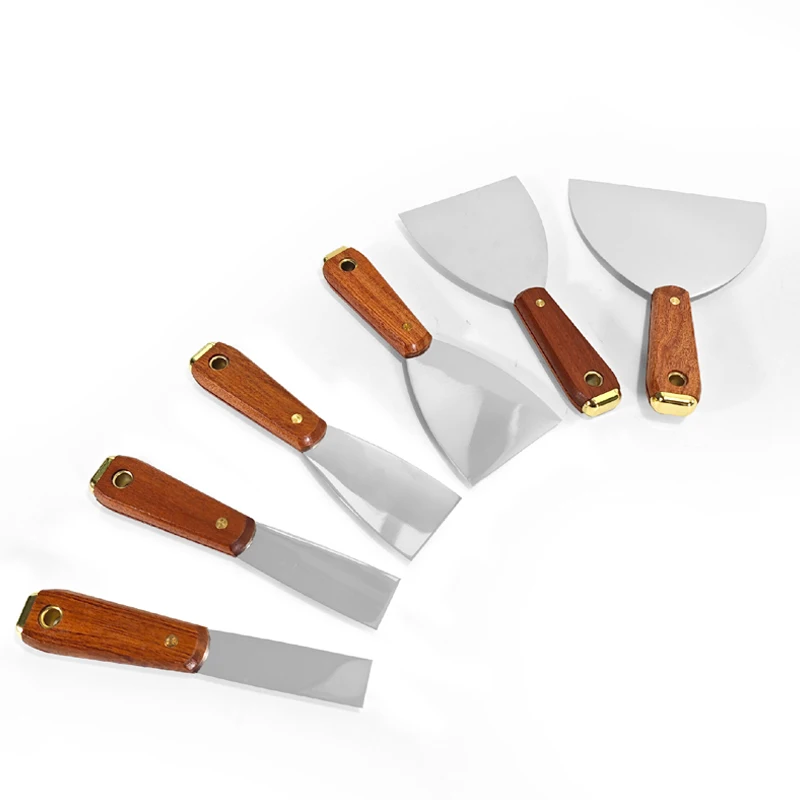 Wood Handle Stainless Steel Plastering Blade Putty Knife for Drywall Paint Cleaning Scraper Repairing Holes