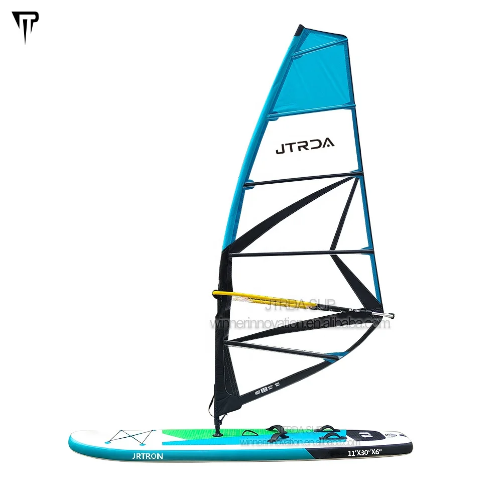JTRDA 11ft inflatable windsurfing stand up SUP paddle board with sail sup board windsurf
