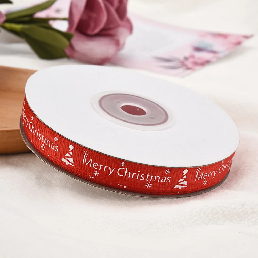 Custom Printed Ribbons Rolls Wrapping Paper Box Packaging Bow Christmas Decorative Gift Satin Ribbon Roll