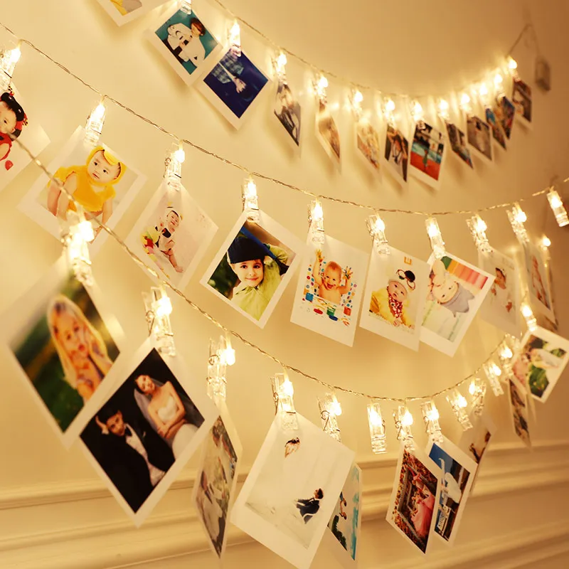 Clip light string led Photo Clip Hanging Pictures Fairy Decorative Home String Lights photo clip